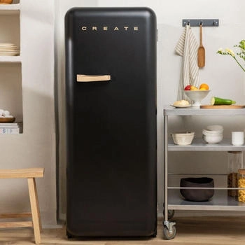 Retro Kühlschrank Pastellgrün 83,5cm - Vintage Kühlgefrierkombination Mit Holzgriff