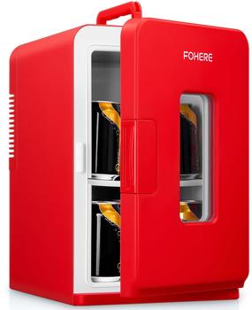 FOHERE 2 in 1 Mini K&uuml;hlschrank, 15L K&uuml;hlschrank rot