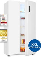 exquisit Side-by-Side "SBS46-040D weiss" 177 cm hoch 91 cm breit