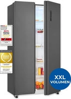 exquisit Side-by-Side "SBS46-040D inoxlook-az" 177 cm hoch 91 cm breit