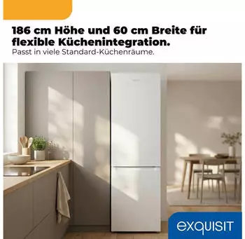 Exquisit KGC5400-130-NF-040D weiß – Exquisit KGC5400-130-NF-040D weiß – freistehende Kühl-Gefrierkombination mit flexibler Integration