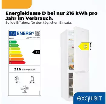 Exquisit KGC5400-130-NF-040D weiß – Großzügiger Stauraum für wöchentliche Großeinkäufe