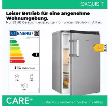 Exquisit KS16-4-HEA-090E inox – Exquisit KS16-4-HEA-090E inox – Kompakte Kühllösung für Zwei-Personen-Haushalte