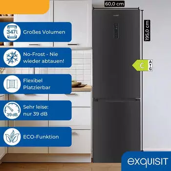 Exquisit KGC5350-105-NF-040C inoxlook-az – Leiser Betrieb für offene Wohnküchen