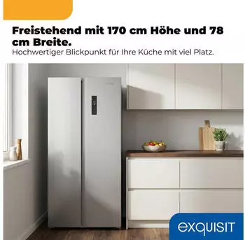 Exquisit SBS39-440E inoxlook – Großzügiges Raumangebot für Familieneinkäufe
