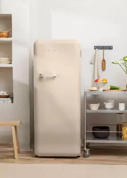 CREATE RETRO FRIDGE 150 OFF WHITE Cremeweiß/ Sand Griff