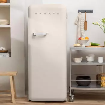 CREATE RETRO FRIDGE 150 Cremeweiß/ SILVER Griff