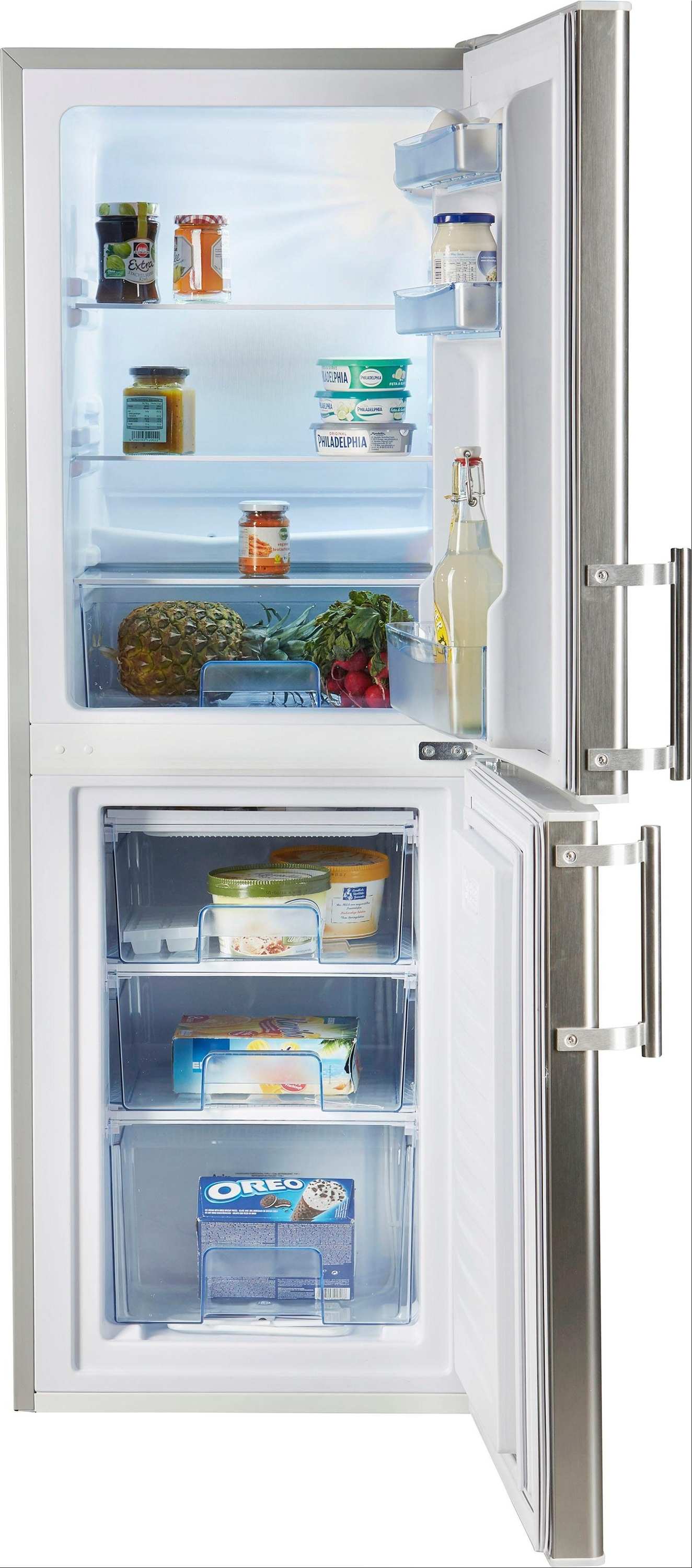 Amica KGC 384 110 Frigorifero Congelatore Combinato 138L: Classe C, 148 Cm Altezza, Sbrinamento Automatico, LED, Bianco