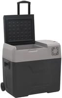 vidaXL K&uuml;hlbox mit Rollen und Adapter Schwarz & Grau 40 L Polypropylen