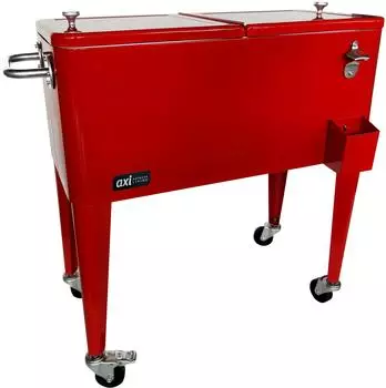 AXI Retro Getr&auml;nkek&uuml;hler Rot mit Rollen 76 Liter (004005017301)