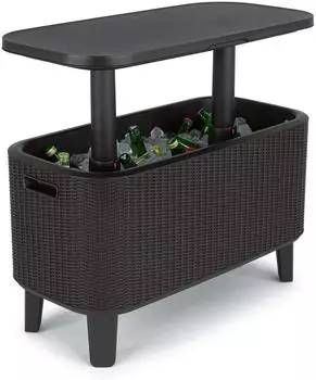 Keter Bevy Bar Cocktail-Tisch mit K&uuml;hlbox 60L, Anthrazit/Grau (17209510)