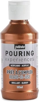 Pébéo 524626 Pouring Experiences Acrylfarbe zum Gießen-Gebrauchsfertig und Vorgemischt-Ideal für Fluid Art acryl Kupfermetallic 118 ml 118 Milliliter