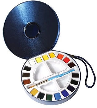 Daler Rowney Aquarell Aquafine Travel Dose 1 Stück (1er Pack) Blau eiß