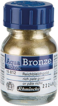 Schmincke Aqua-Bronze Reichbleichgold 20 ml 15 812 032 glänzende Metalleffekte auf Gouache- und Aquarellbildern Papier Karton Malpappe Leinwand
