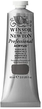 Winsor & Newton 2320624 Professional Acrylfarbe 60ml Tube Silber Nr. 2