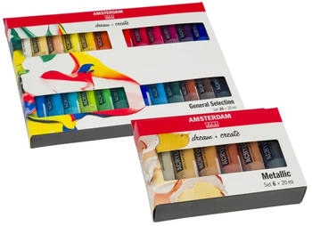 Royal Talens Amsterdam Acrylfarben 24 x 20 ml + 6 x 20 ml Metallicfarben