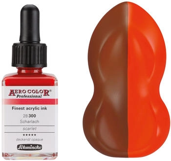 Schmincke AERO Color Professional Scharlach 250 ml 28 300 027 feinst-fl&uuml;ssige farbstarke Acrylfarbe f&uuml;r Acrylmalerei Airbrush Mixed Media