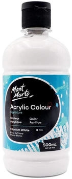 Mont Marte Acrylfarbe Weiß 500ml Ideal für Acrylmalerei Brillante Lichtechte Farbe mit großer Deckkraft