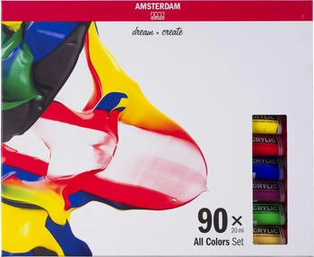 Royal Talens Amsterdam Standard Series Acrylfarben Set Komplettes Probierset (90 x 20 ml Tuben) Alle Amsterdam Farben