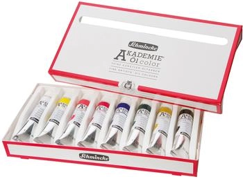 Schmincke Akademie Öl Grundsortiment 8 x 20 ml Tuben 79 108 097 feine Künstler-Ölfarben brillante Farbtöne höchste Lichtechtheit Ölmalerei Ölfarben-Set