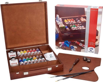 Royal Talens Van Gogh Acrylfarbe Inspiration Holzkasten mit 14 Tuben 40ml u. Zubehör