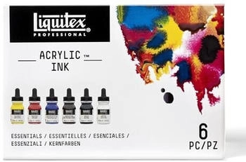Liquitex 3699314 flüssige Professional Acrylfarben Ink Set 6 Farben a 30 ml Tusche basisfarben