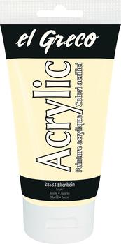 Kreul 28533 El Greco Acrylic 150 ml Tube in elfenbein hochpigmentierte gl&auml;nzende Acrylfarbe in Studienqualit&auml;t buttrig vermalbar f&uuml;r pastose Malerei