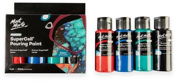 Mont Marte Supercell Pouring Acrylfarbe Set Gieß-Acryl Je 4 X 60 ml Farbe Galaxy