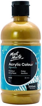 Mont Marte Acrylfarbe Gold 500ml Ideal für Acrylmalerei Brillante Lichtechte Farbe mit großer Deckkraft