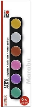 Marabu 6 Metallic Acrylfarben farbsortiert 1 Pack = 6 Stk.