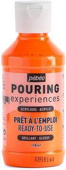 Pébéo Pouring Experiences Acrylfarbe zum Gießen für Fluid Art Fluoreszierendes orange 118 ml