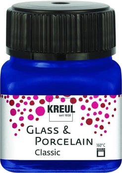 Kreul 16213 - Glass & Porcelain Classic royalblau im 20 ml Glas brillante Glas- und Porzellanmalfarbe auf Wasserbasis schnelltrocknend deckend
