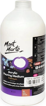 Mont Marte Bastelfarbe PREMIUM Pouring Medium Acrylfarben Malmittel in 240 ml oder 1 Liter Vermischbar & auf Acrylfarben perfekt abgestimmt für flüssige Farben