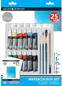 Daler Rowney Simply Aquarellmalset sortierte Farben 25-teilig