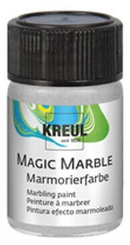 Kreul 73219 Magic Marble Marmorierfarbe 20 ml Glas in silber farbbrillante Tauchmarmorierfarbe f&uuml;r zuf&auml;llige Musterungen und einzigartige Farbeffekte