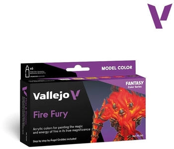 Vallejo Fire Fury Set 70243 Fantasy Color Series 6x 17ml Airbrush Farben