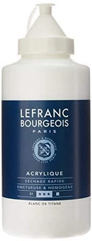 Lefranc & Bourgeois Lefranc Bourgeois 300453 Fine Acrylfarbe Titanweiss 750ml Flasche cremige Acrylfarbe auf Wasserbasis schnell trocknend lichtecht wasserfest