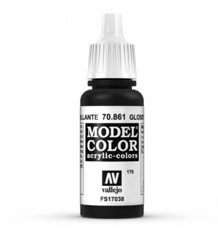 Vallejo Model Color Acrylfarbe 17 ml schwarz gl&auml;nzend