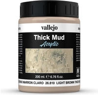 Acrylicos Vallejo VA26810, Acrylicos Vallejo 26.810 Light Brown Mud - Thick Mud