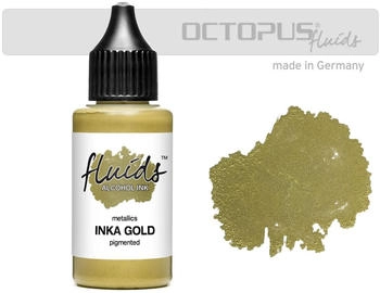 Octopus Alcohol Ink INKA GOLD, Alkoholtinte für Fluid Art und Resin gold 30 ml