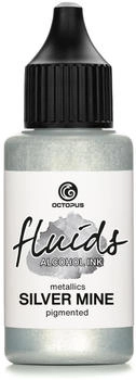 Octopus Alcohol Ink SILVER MINE, Alkoholtinte für Fluid Art und Resin 30 ml