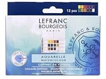 Lefranc & Bourgeois Aquarellfarbe mehrfarbig 1 Pack 12 halbe Näpfchen