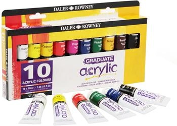 Daler Rowney GRADUATE Acrylic Acrylfarbe in Studenten-Qualit&auml;t Selection Set mit 10 x 38 ml