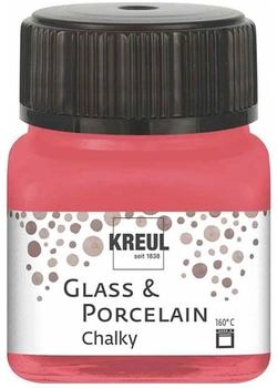 Kreul 16634 Glass & Porcelain Chalky Cozy Red, 20 ml Glas, sanft matte Glas- und Porzellanmalfarbe auf Wasserbasis, schnelltrocknend, deckend