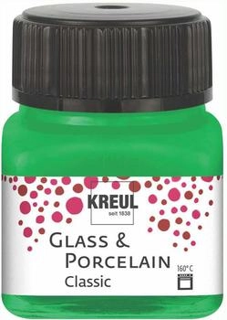 Kreul 16223 Glass & Porcelain Classic gr&uuml;n, im 20 ml Glas, brillante Glas- und Porzellanmalfarbe auf Wasserbasis, schnelltrocknend, deckend