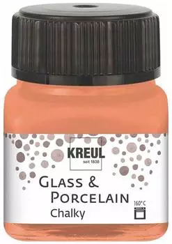 Kreul 16633 Glass & Porcelain Chalky Terracotta Earth, 20 ml Glas, sanft matte Glas- und Porzellanmalfarbe auf Wasserbasis, schnelltrocknend, deckend