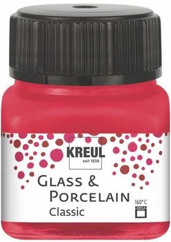 Kreul 16206 Glass & Porcelain Classic karminrot, im 20 ml Glas, brillante Glas- und Porzellanmalfarbe auf Wasserbasis, schnelltrocknend, deckend