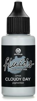 Octopus Fluids Alcohol Ink OPAK CLOUDY DAY, pigmentierte Alkoholtinte, deckend auf hellen und dunklen Untergründen grau 30 ml