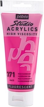 Pébéo Acrylic Fine Studio Acrylics Acrylfarbe für Künstler Farbe für Profis und Anfänger Leuchtende und pigmentierte Farbe Fluoreszierendes Rosa 100 ml