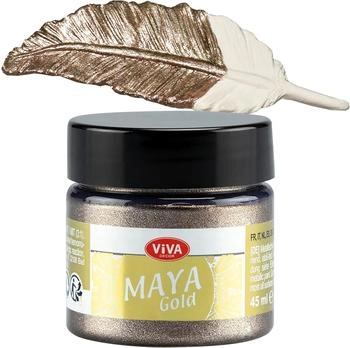 Viva Decor Maya Gold Cappuccino 45 ml Acrylfarbe mit Metallic Effekt